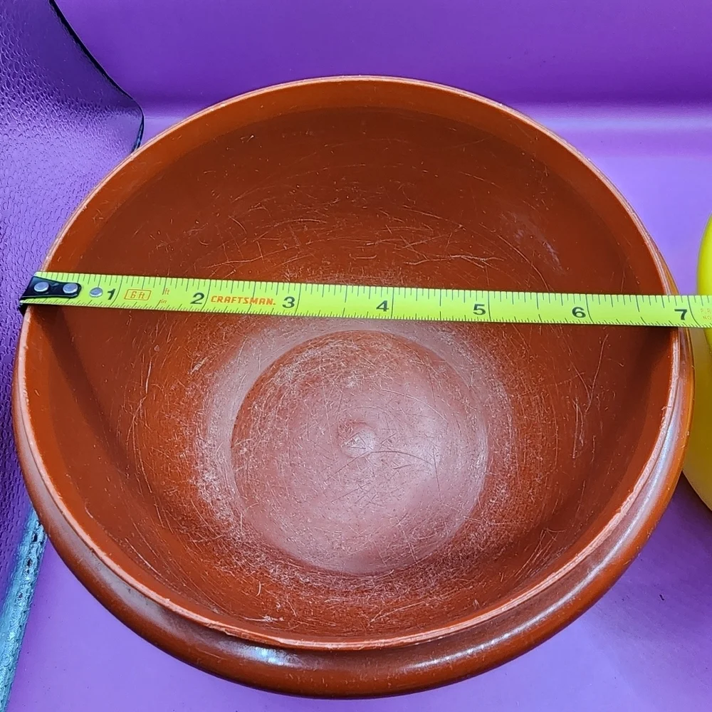 2 Tupperware Servalier Bowls -no lids- Yellow Orange Vintage